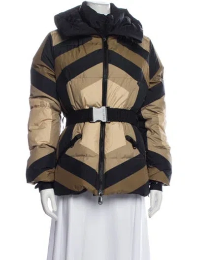 Pre-owned Goldbergh Colorblock Pattern Down Jacket In Blue