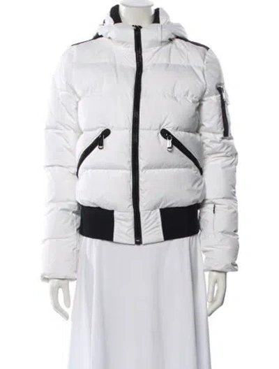 Pre-owned Goldbergh Colorblock Pattern Down Jacket In White