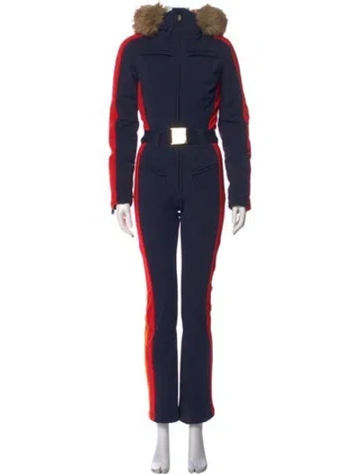 Pre-owned Goldbergh Colorblock Pattern Mock Neck Jumpsuit In Blue