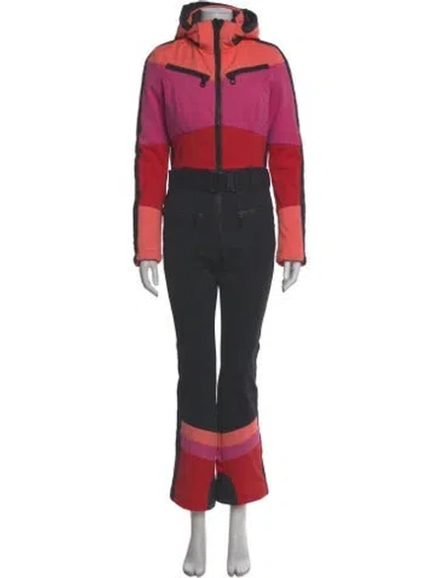 Pre-owned Goldbergh Colorblock Pattern Mock Neck Jumpsuit In Multi