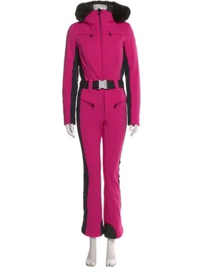 Pre-owned Goldbergh Colorblock Pattern Mock Neck Jumpsuit In Pink
