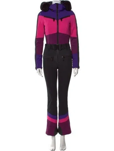 Pre-owned Goldbergh Colorblock Pattern Turtleneck Jumpsuit In Pink