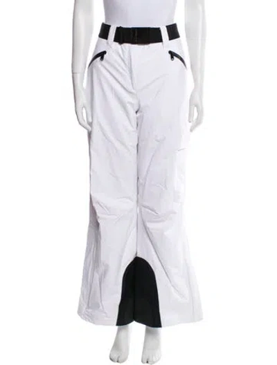 Pre-owned Goldbergh Colorblock Pattern Wide Leg Pants In White