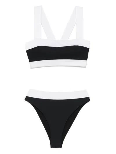 Goldbergh Contrasting-trim Bikini Set In Black