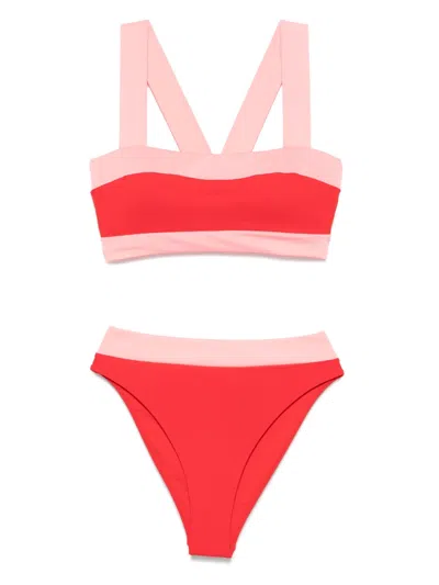 Goldbergh Contrasting-trim Bikini Set In Pink