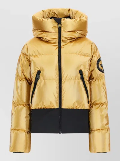 Goldbergh Down Hooded Puffer Jacket In Gold