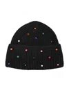 Goldbergh Dream Beanie With Multicolor Crystals In Black