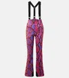 Goldbergh Elena Snake-effect Ski Salopettes In Pink