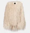 Goldbergh Long Faux Fur Jacket Side Pockets In Neutral