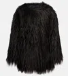 Goldbergh Eco Fur Jacket High Collar Long Sleeves In Black