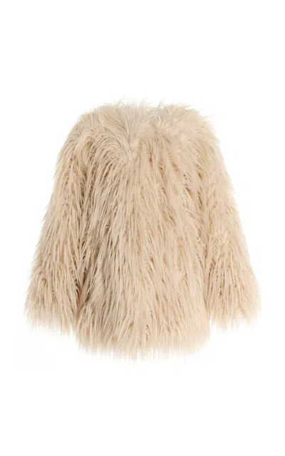 Goldbergh Elia Vegan Fur Coat In Neutral