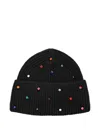 Goldbergh Dream Beanie With Multicolor Crystals In Black