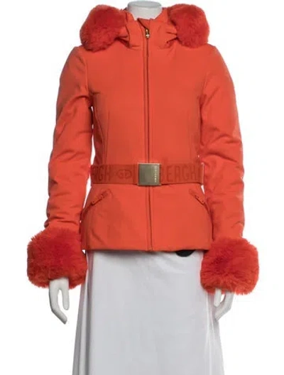 Pre-owned Goldbergh Faux Fur Down Jacket In Orange