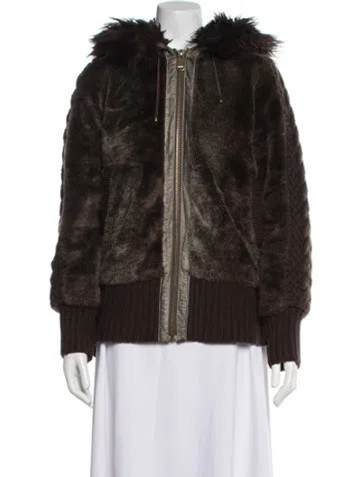Pre-owned Goldbergh Faux Fur Jacket In Brown
