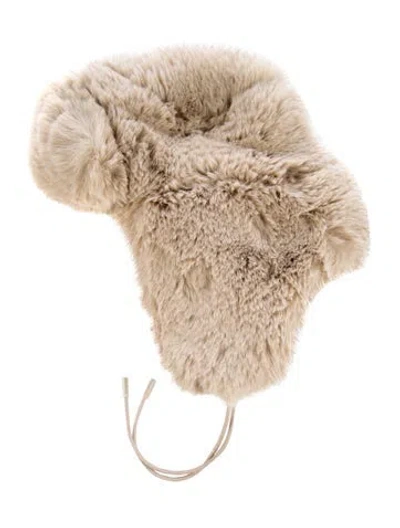 Pre-owned Goldbergh Faux Fur Trapper Hat In Neutral