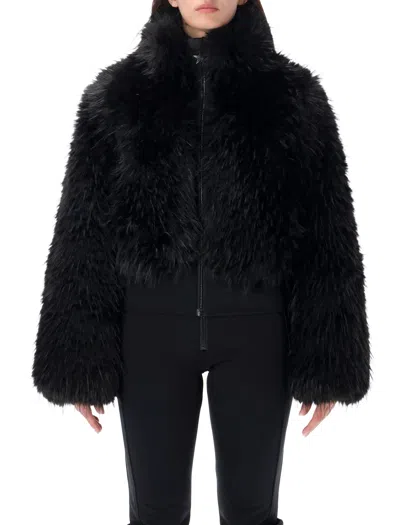 Goldbergh Faux Fur Zip-front Jacket In Black