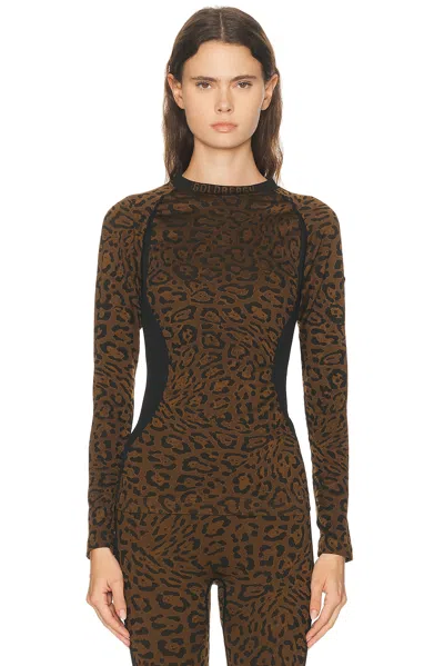Goldbergh Feline Baselayer Long Sleeve Top In Brown