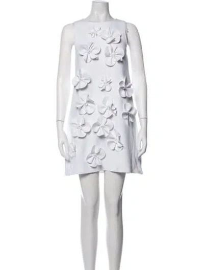 Pre-owned Goldbergh Floral Print Mini Dress In White