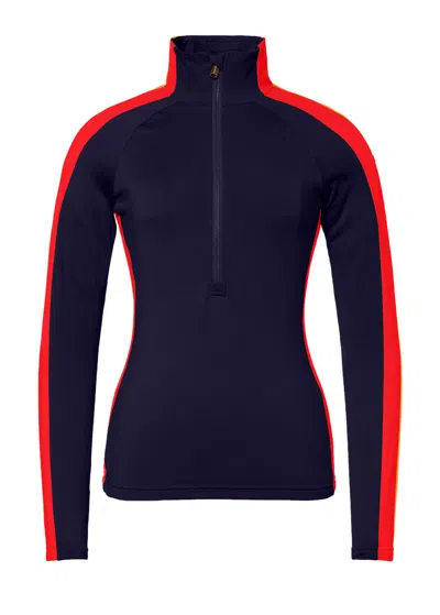 Goldbergh Fuoco Half-zip Stretch-jersey Top In Blue