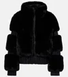 Goldbergh Furry Faux Fur Ski Jacket In Black
