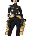 Goldbergh Galactique Zip-up Ski Top In Black/gold