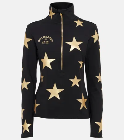 Goldbergh Galactique Zip-up Ski Top In 9001 Black/gold