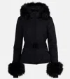 Goldbergh Giselle Faux Fur-trimmed Ski Jacket In Black