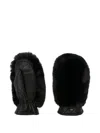 Goldbergh Hill Leather Mittens With Faux Fur Top In Black