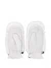 Goldbergh Hill Leather Mittens With Faux Fur Top In White