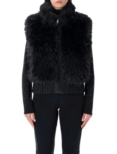 Goldbergh Dahlia Reversible Faux Fur Bodywarmer In Black