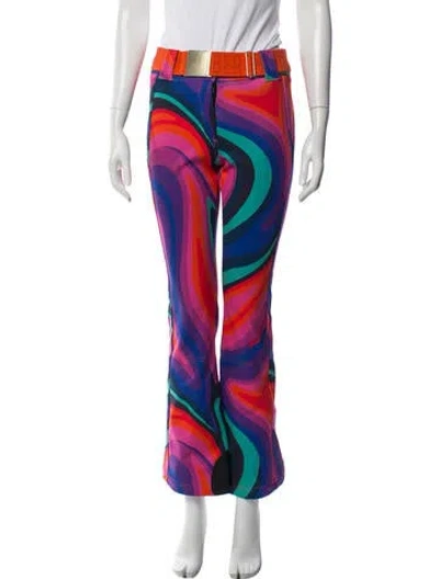 Pre-owned Goldbergh Graphic Print Flared Pants In Blue