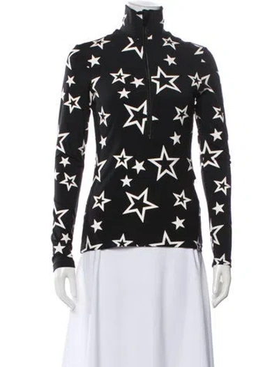 Pre-owned Goldbergh Graphic Print Mock Neck Top In Gray