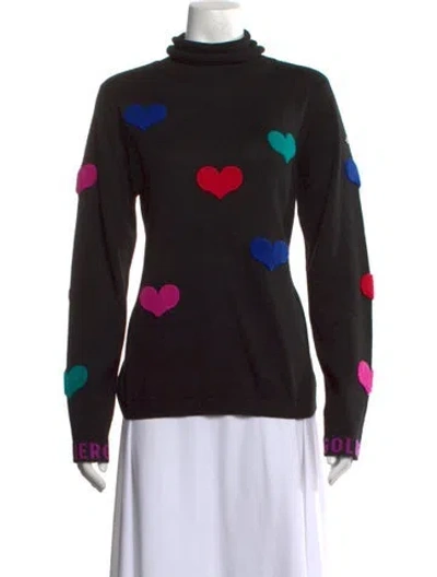 Pre-owned Goldbergh Graphic Print Turtleneck Sweater In Black