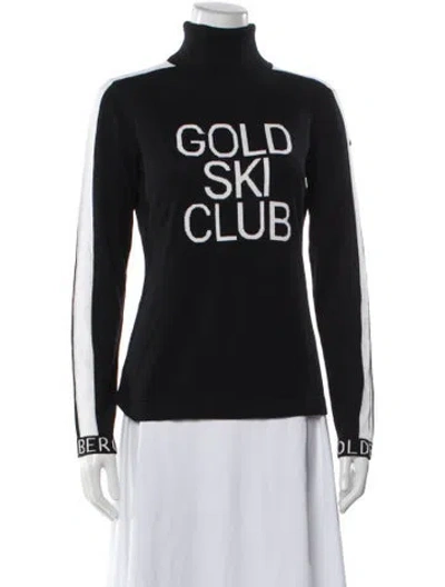 Pre-owned Goldbergh Graphic Print Turtleneck Sweater In Gray