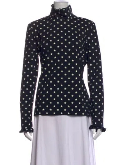 Pre-owned Goldbergh Graphic Print Turtleneck Top In Black