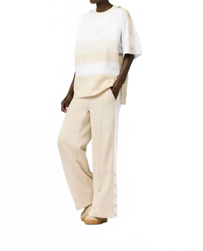Goldbergh Grimaud Wide Leg Track Pants In Champagne In White