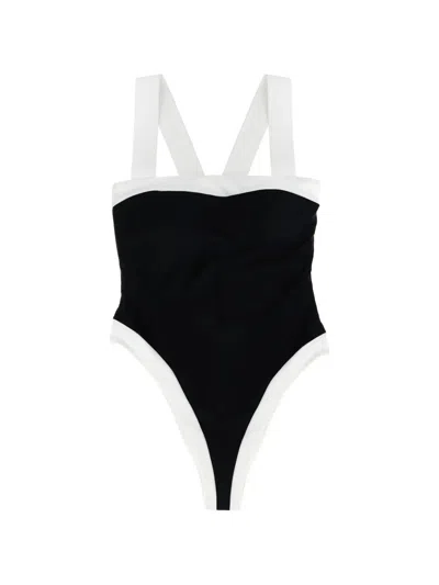 Goldbergh Hemera Contrast-panel Swimsuit In Black