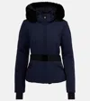 Goldbergh Hida Faux Fur-trimmed Down Ski Jacket In Blue