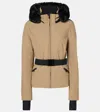 Goldbergh Hida Faux Shearling-trimmed Ski Jacket In Brown