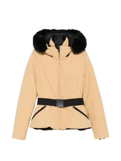 Goldbergh Hida Faux-fur Trim Ski Jacket In Neutrals