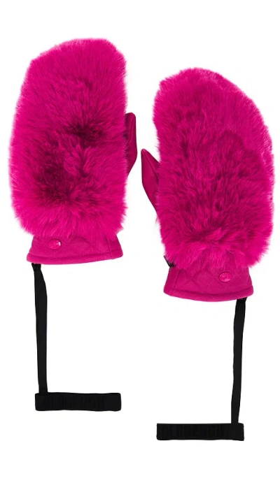 Goldbergh Hill Faux Fur Mittens In Pink