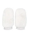 Goldbergh Hill Leather Mittens With Faux Fur Top In White
