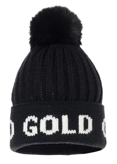 Goldbergh Hodd Chunky Knit Bobble Hat In Black