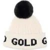 Goldbergh Hodd Pom Beanie In Cream/black