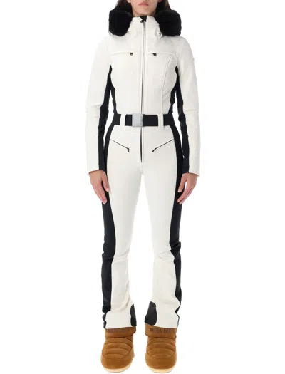 Goldbergh Hooded Ski Jumpsuit With Belt In White