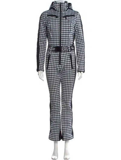 Pre-owned Goldbergh Houndstooth Print Crew Neck Ski Suit In Neutral
