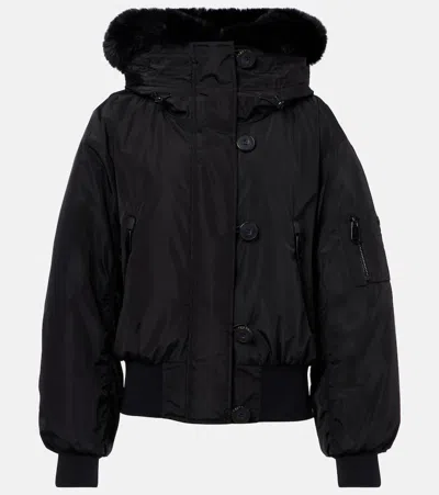 Goldbergh Jeanne Faux Fur-trimmed Ski Jacket In Black