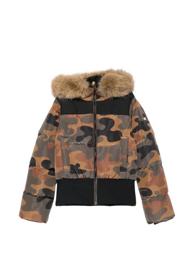 Goldbergh Kiri Skijacke Mit Camouflage-print In Brown