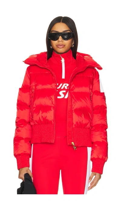 Goldbergh La Face Goose Down Puffer In Red
