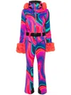 Goldbergh La Fête Faux Fur-trimmed Ski Suit In Pink